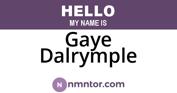 Gaye Dalrymple