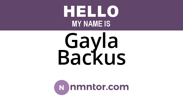 Gayla Backus