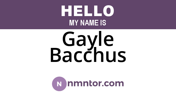Gayle Bacchus