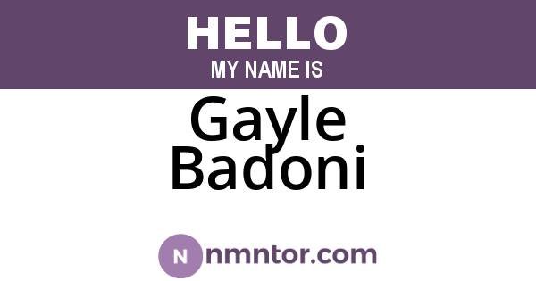 Gayle Badoni