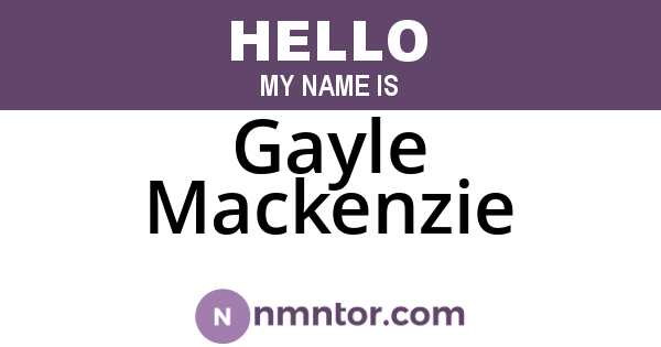 Gayle Mackenzie