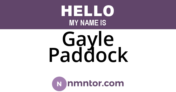 Gayle Paddock