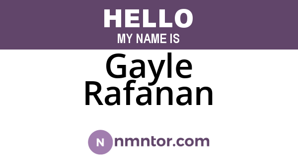Gayle Rafanan