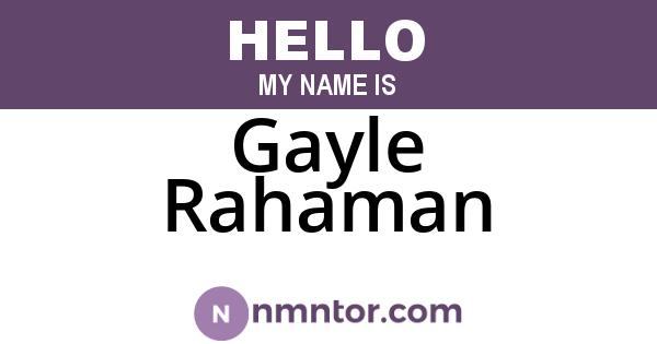 Gayle Rahaman
