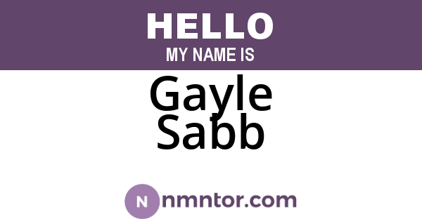 Gayle Sabb