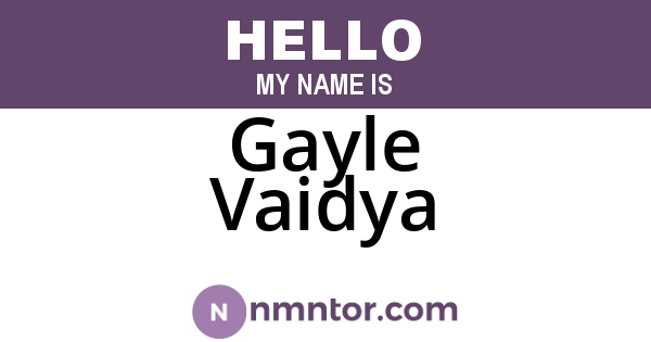 Gayle Vaidya