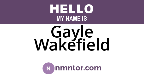 Gayle Wakefield