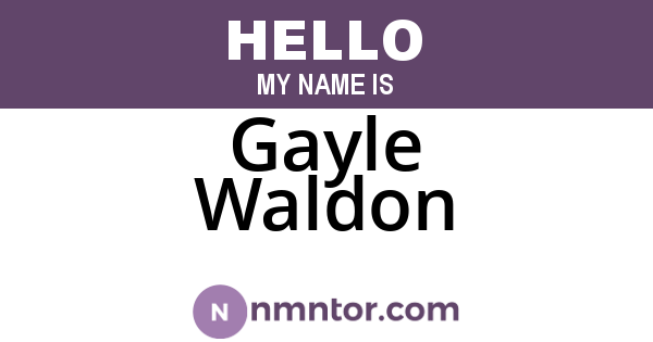 Gayle Waldon