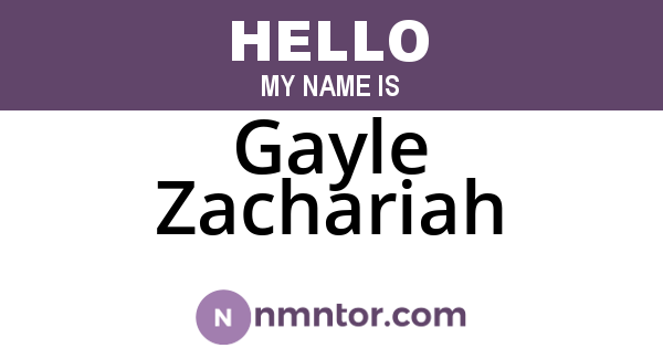 Gayle Zachariah