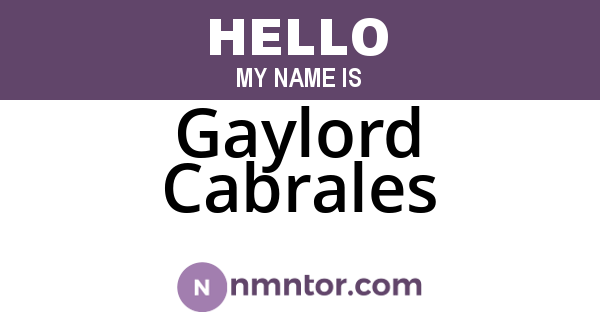 Gaylord Cabrales