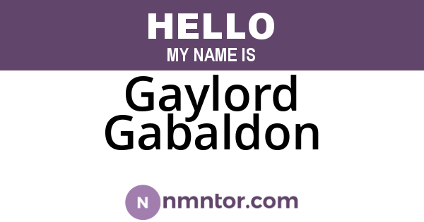 Gaylord Gabaldon