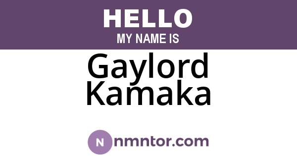 Gaylord Kamaka