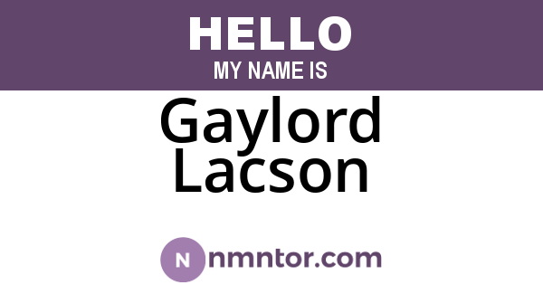 Gaylord Lacson