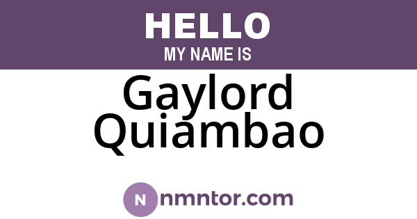 Gaylord Quiambao