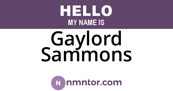 Gaylord Sammons