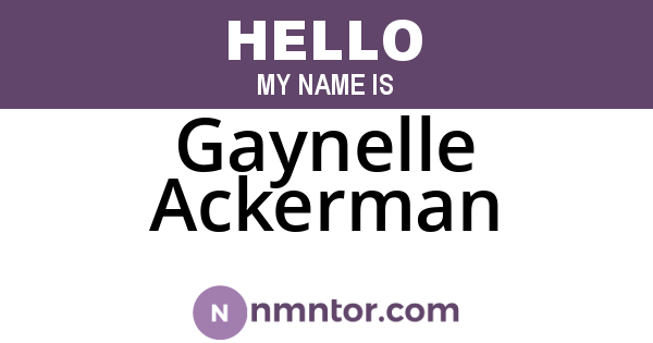 Gaynelle Ackerman