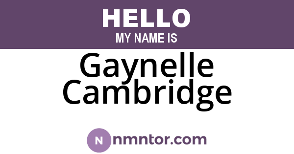 Gaynelle Cambridge