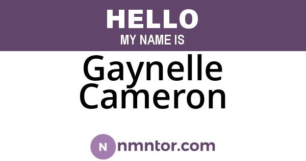 Gaynelle Cameron