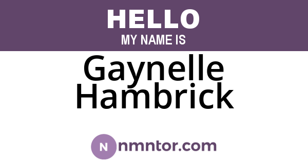 Gaynelle Hambrick
