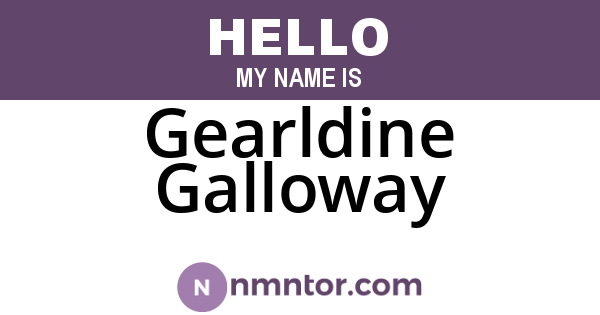 Gearldine Galloway