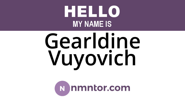 Gearldine Vuyovich