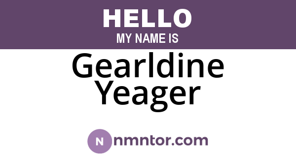 Gearldine Yeager
