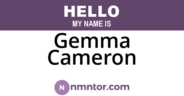 Gemma Cameron