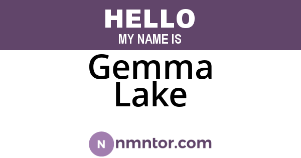Gemma Lake