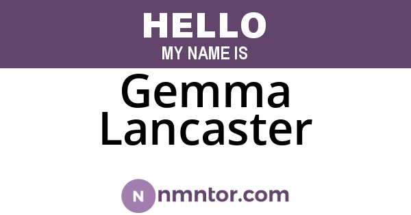 Gemma Lancaster