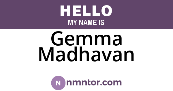Gemma Madhavan