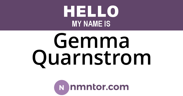Gemma Quarnstrom
