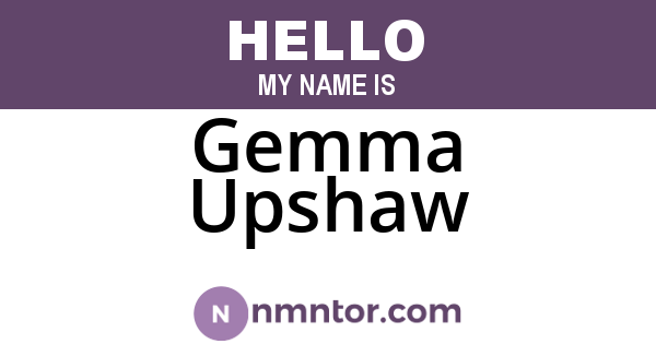 Gemma Upshaw