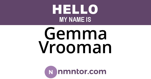 Gemma Vrooman