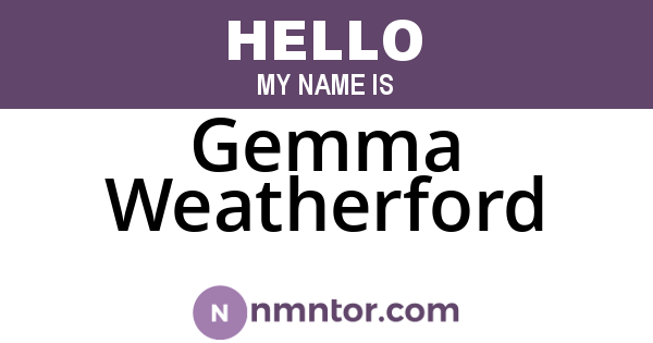 Gemma Weatherford
