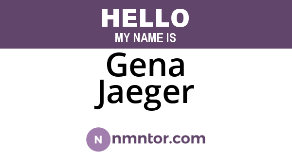 Gena Jaeger
