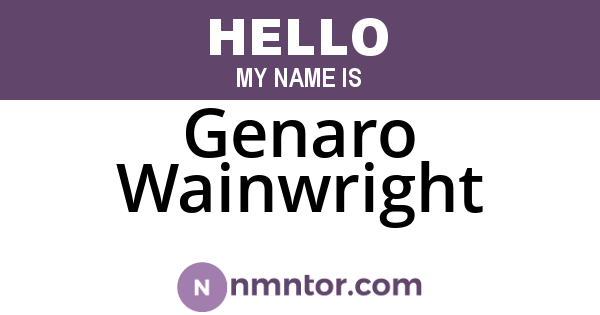 Genaro Wainwright