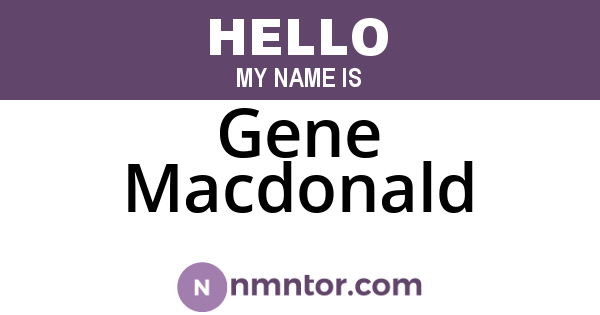 Gene Macdonald