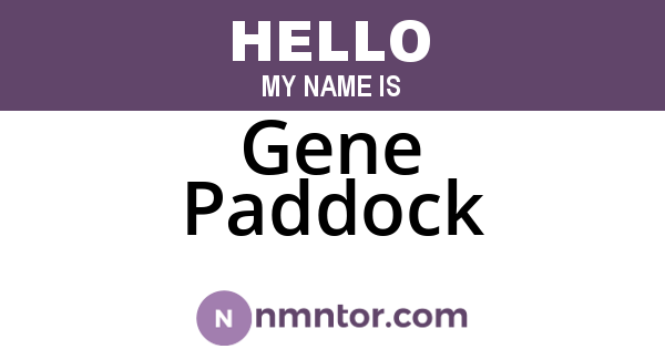 Gene Paddock