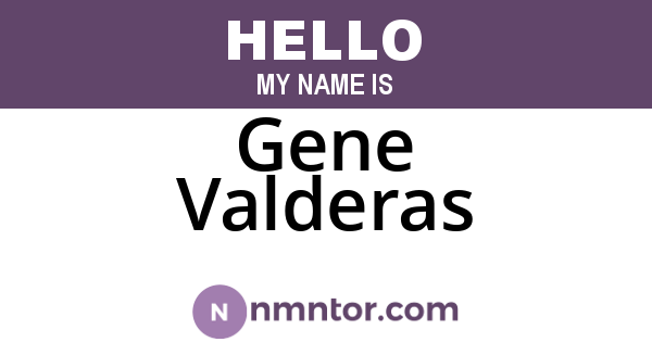 Gene Valderas