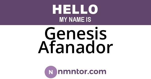 Genesis Afanador