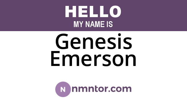 Genesis Emerson