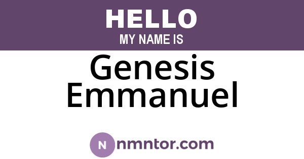 Genesis Emmanuel
