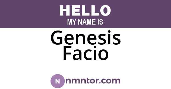 Genesis Facio