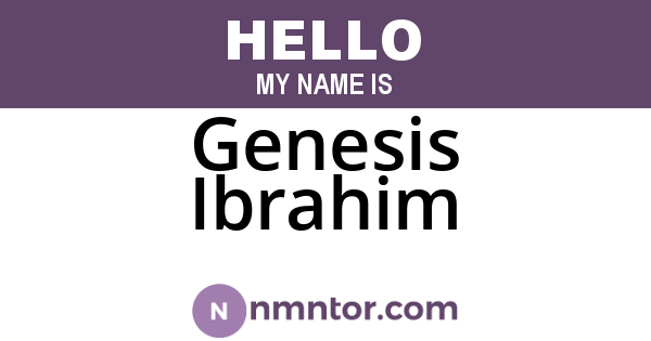 Genesis Ibrahim