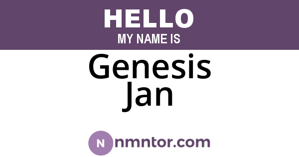 Genesis Jan