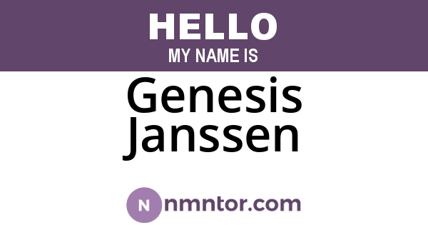 Genesis Janssen