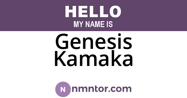 Genesis Kamaka