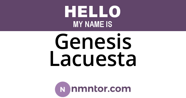 Genesis Lacuesta