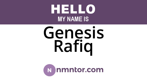 Genesis Rafiq