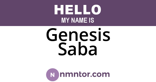 Genesis Saba